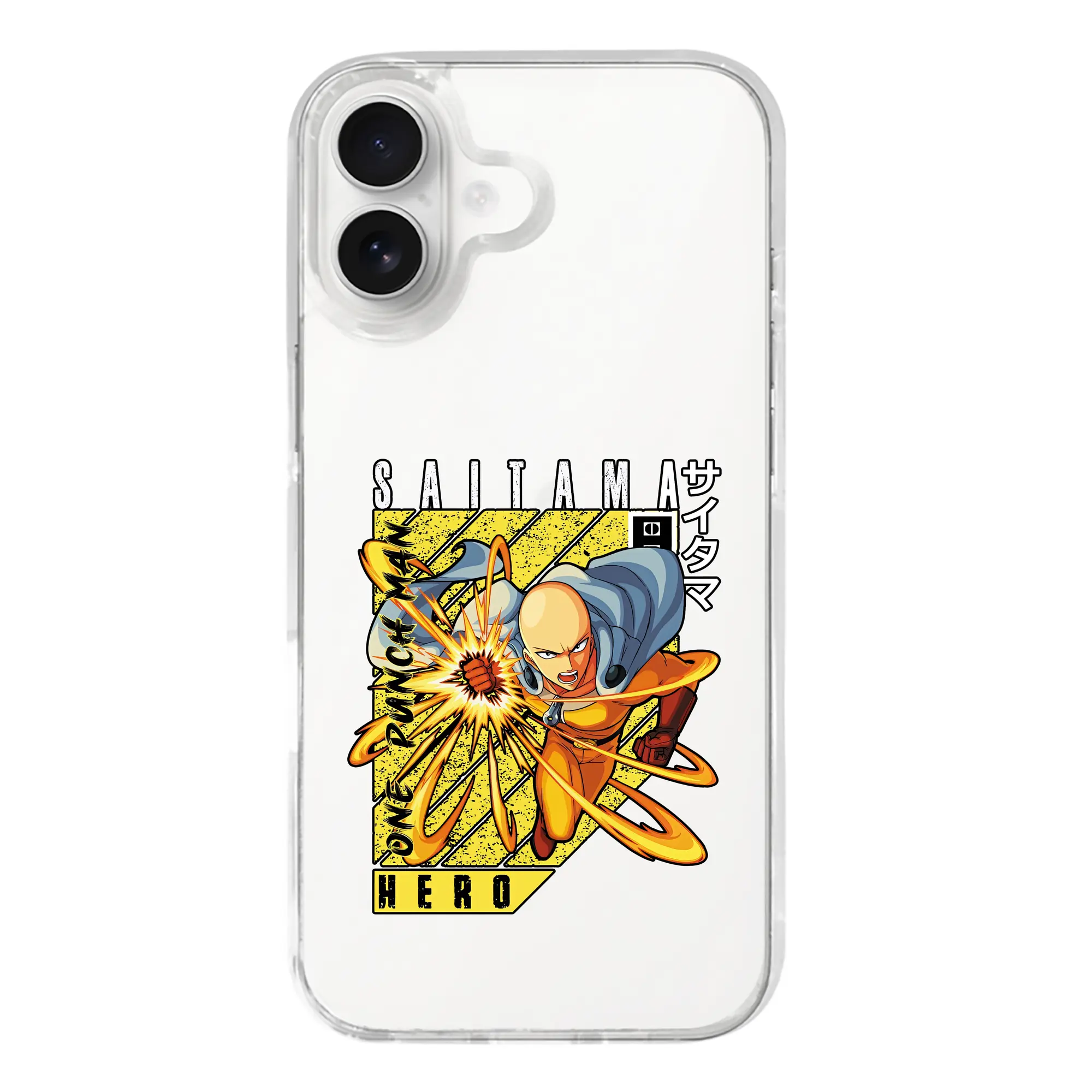 ワンパンマン グッズ サイタマ - iPhone 17シリーズ 透明スマホケース – 薄型・耐衝撃・精密フィット保護カバー